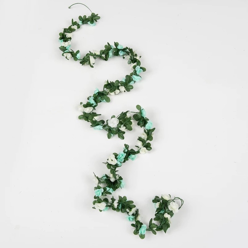 250cm Artificial Rose Garland Flower Vine for Wedding Party Home Wall Decoration