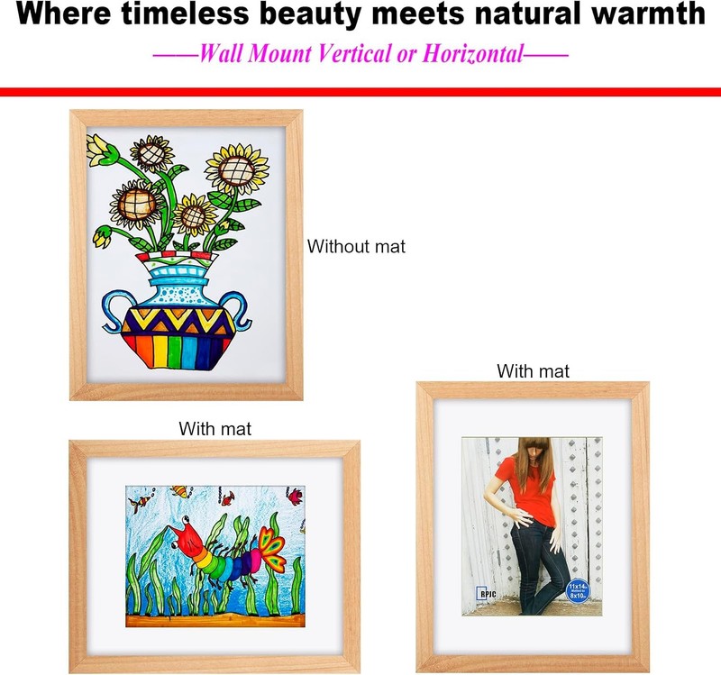 Without Mat, Real Glass Photo Frame for Wall Mounting, gallery