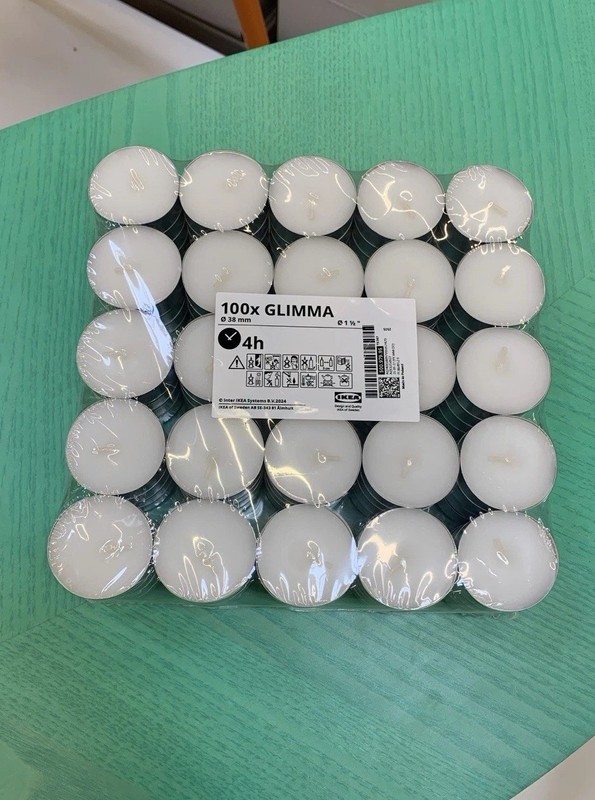 100 Pc Ikea GLIMMA Tea lights for Holidays Thanksgiving Christmas New Year gallery