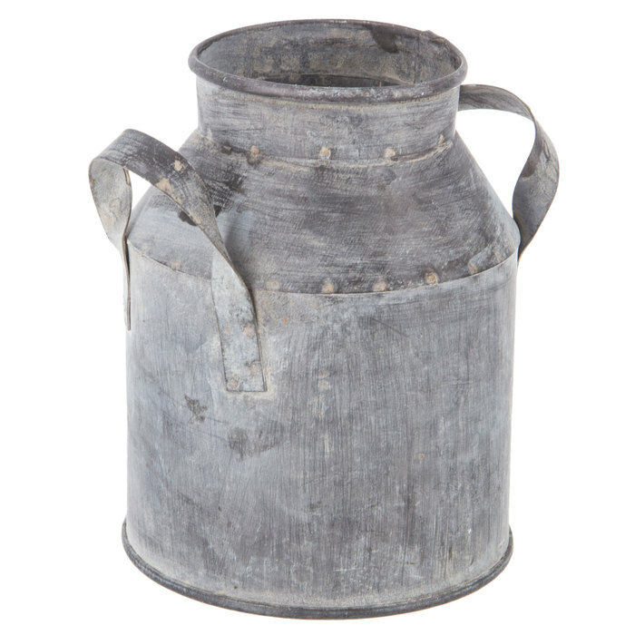 Farmhouse Vintage Rustic Galvanized Metal Milk Can