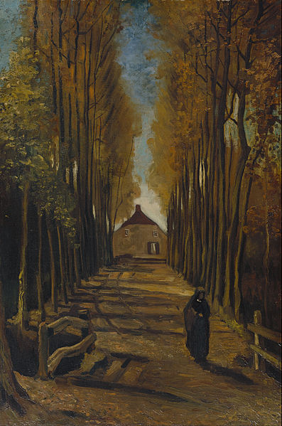 Vincent van Gogh – Avenue of poplars in Painitng Canvas Print wall home Decor