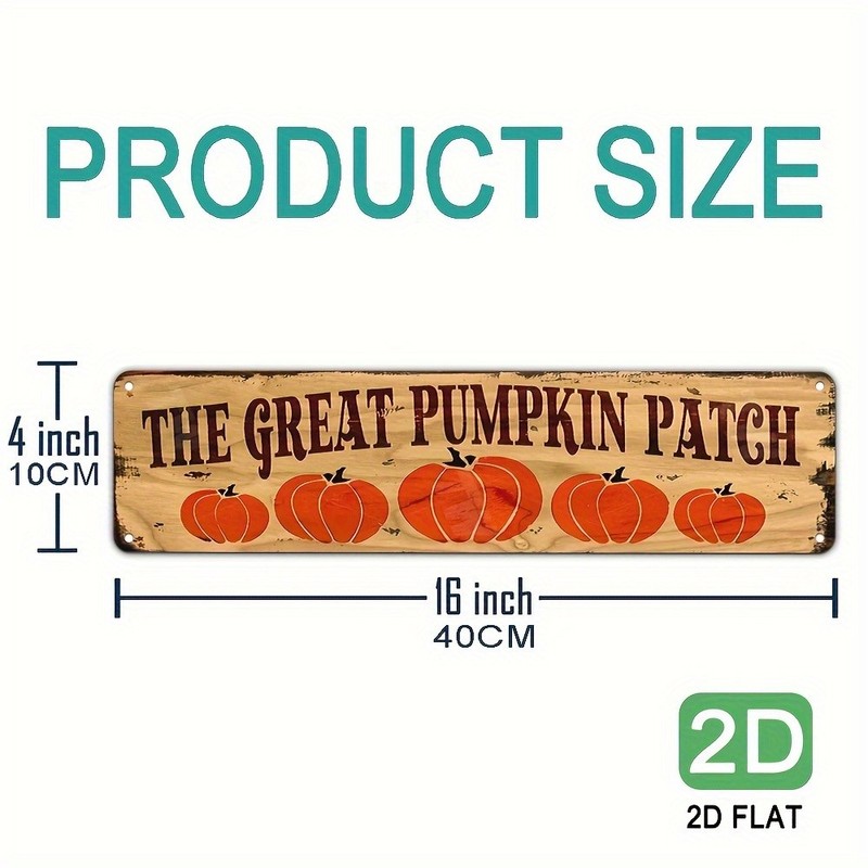 Vintage Pumpkin Patch Metal Sign Rustic Farmhouse Decor for Thanksgiving Autumn gallery