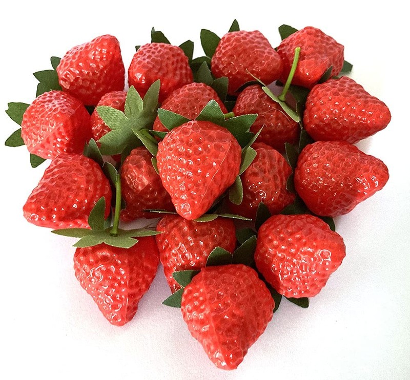 18PCS Plastic Artificial Red Strawberries Fake Lifelike Simulation Realistic ... gallery
