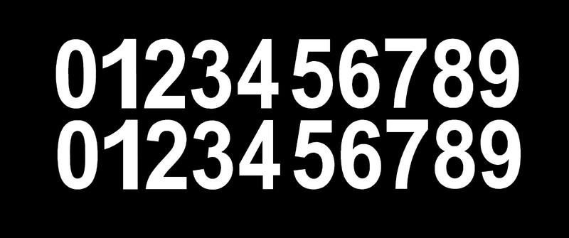 0-9 Numbers White Sticker Vinyl Decals CHOOSE .5″ – 12″ Set Of 20 (V746)