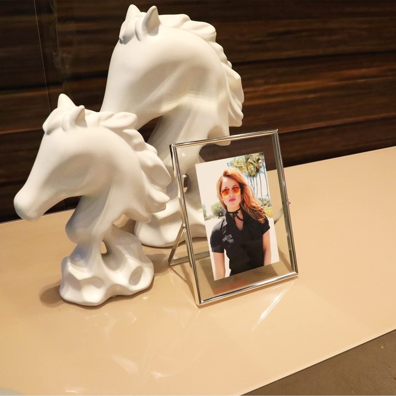 2 PCS Silver 6x8 Inch Vertical Floating Frame Tabletop Fits 5x7/4x6/3x5 In gallery
