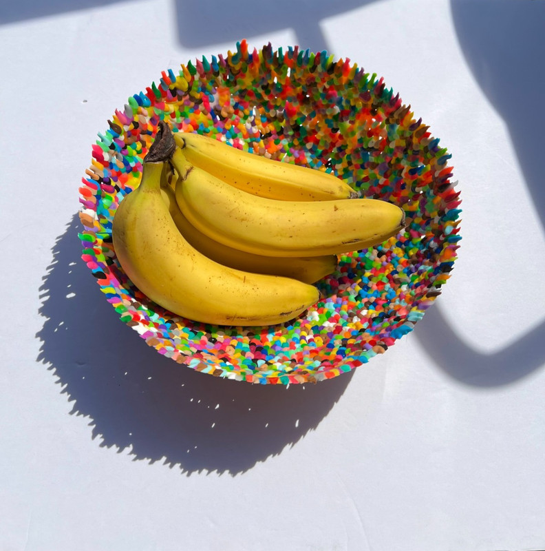 Modern Colorful Sculptural Fruit Bowl Pop Art Centerpiece Contemporary Decor