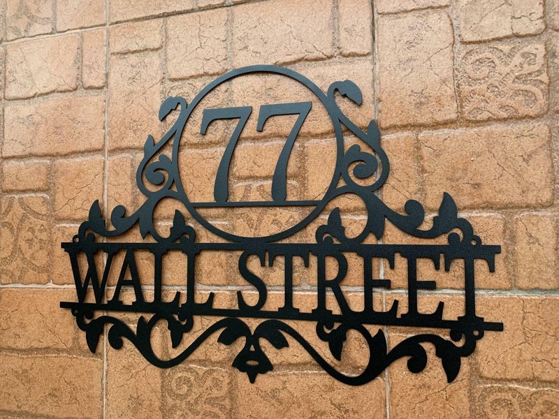 Personalized Metal Address Sign - Custom House Number & Street Name Wall Plaque gallery