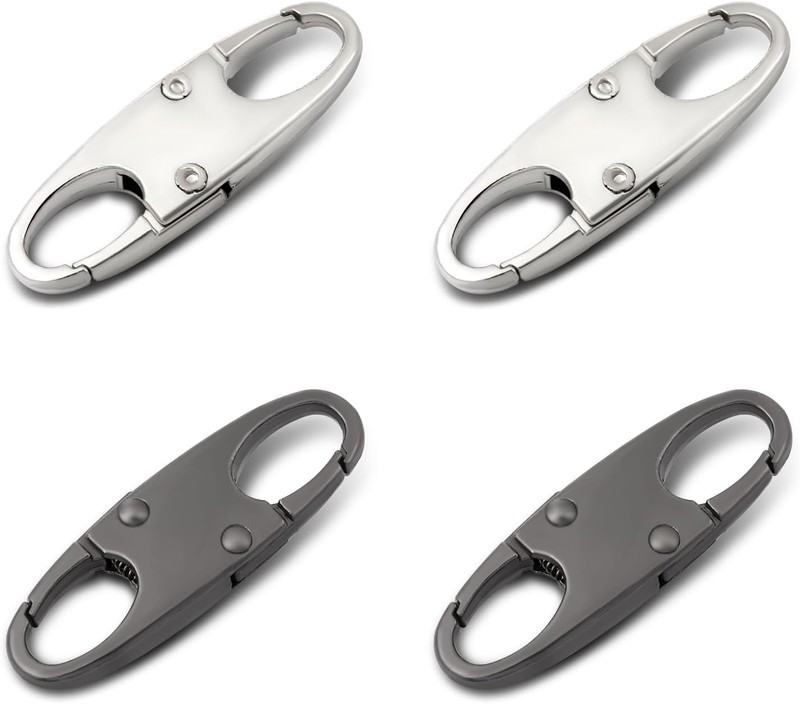 4PCS Zipper Clips Anti Theft – Double Opening Small S Carabiner Clip, Zipper
