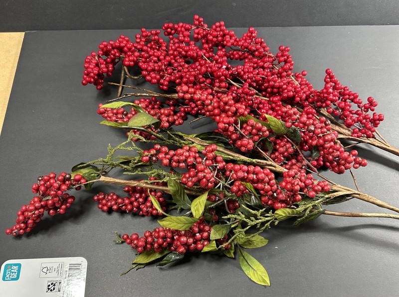 Artificial Red Berry Picks with Hawthorn Red Berries Branches Home Decor