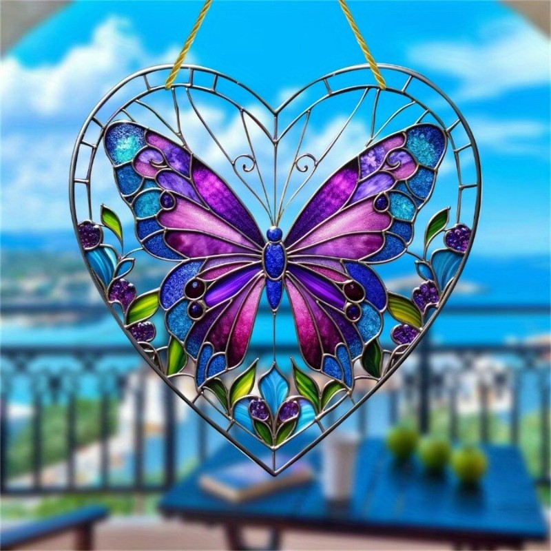 Purple Butterfly Shaped Acrylic Light Capturing Warm Home Decoration Boutique