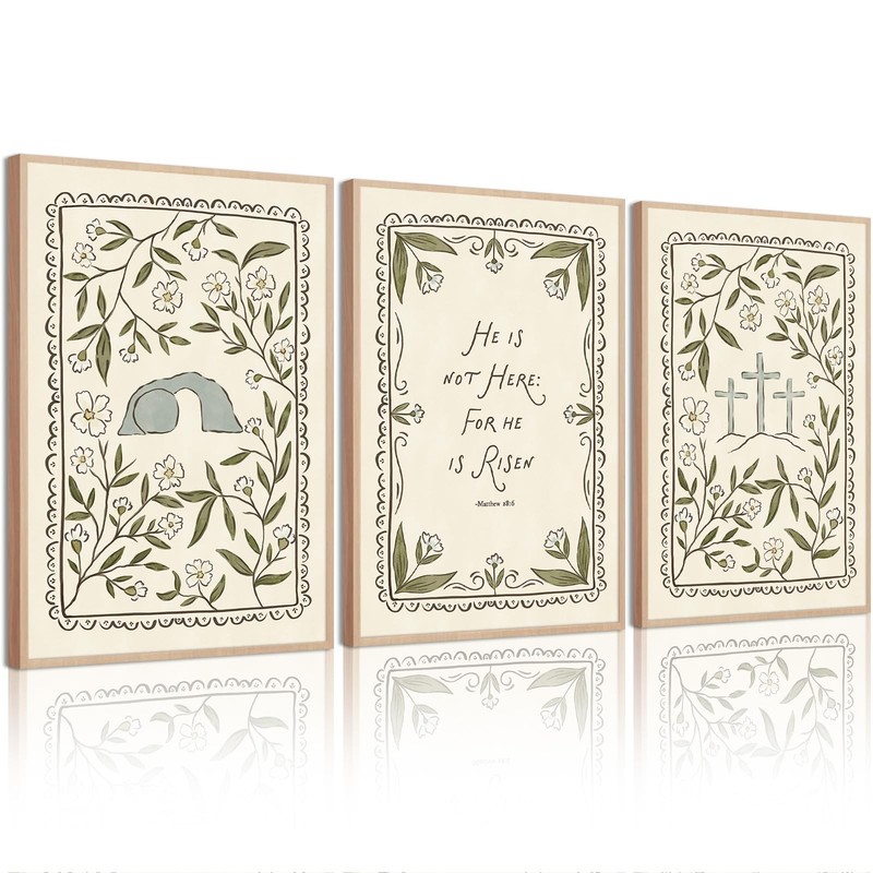 Christian Floral Wall Art Bible Verse Posters Scripture Flower Canvas Wall De…