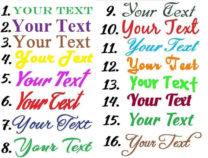 Custom Text Vinyl Lettering Sticker Decal Personalized Name Window Wall Car Door