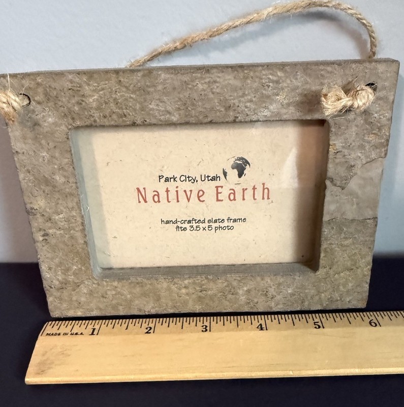 Handcrafted Slate Stone Picture Frame 3:5 X 5 - Native Earth Park City Utah gallery