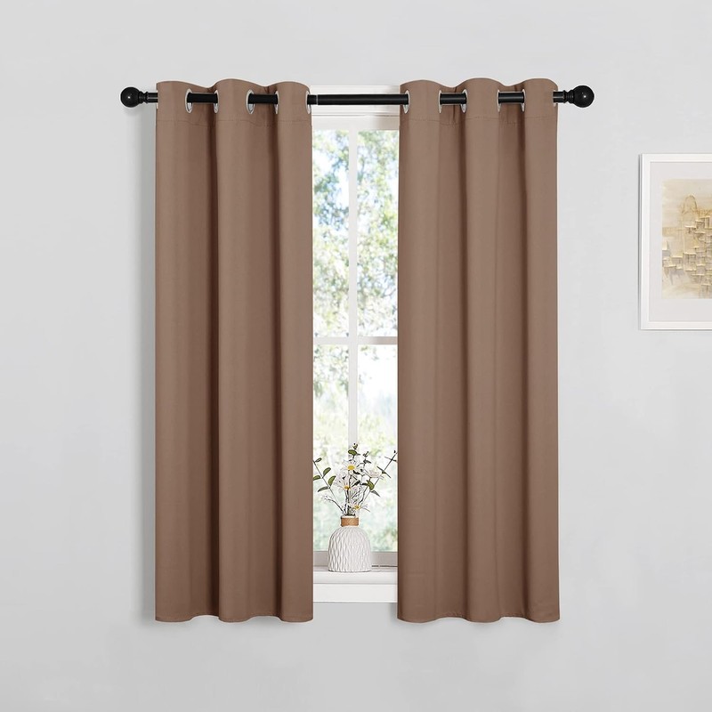 Blackout Window Curtains and Drapes for Kitchen, Set of 2, 29 by 40 Inch,
