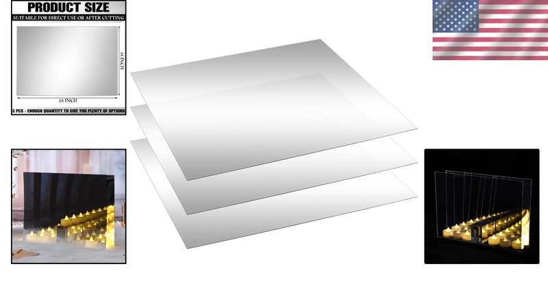 Durable Acrylic Two-Way Mirror Glass, 3-Pack - Ideal for Infinity Mirrors^ gallery