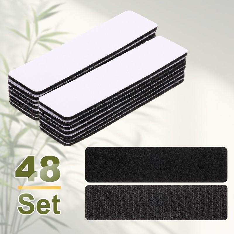 48set Hook and Loop Strips with Adhesive 1"x4" Hook and Loop Tape Sticky Black gallery