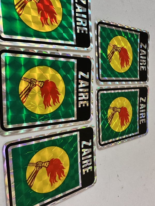 Lot Of 5 Zaire Country Flag Sticker Decal - New Old Stock! gallery