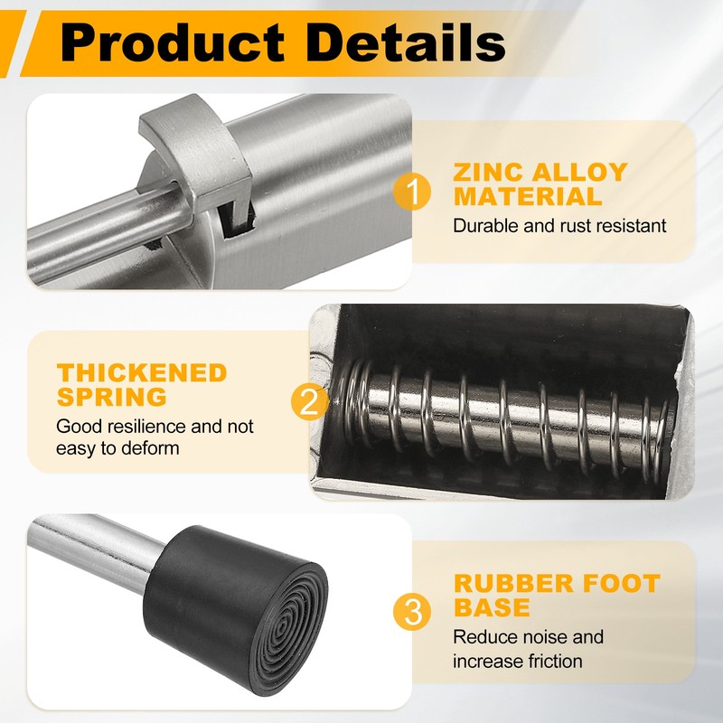 4Pcs Kickdown Door Stop Fit for Distance from the Ground 0-45mm, Silver gallery