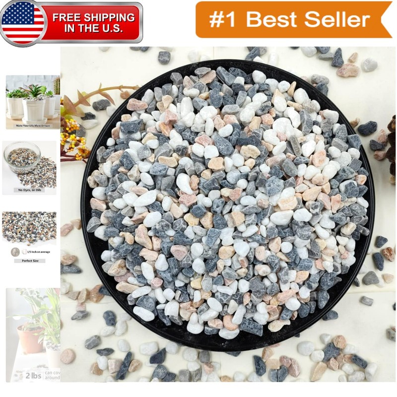 Mixed Color 2LB Gravel Pebbles – Decorative Stones for Plant Drainage & Design