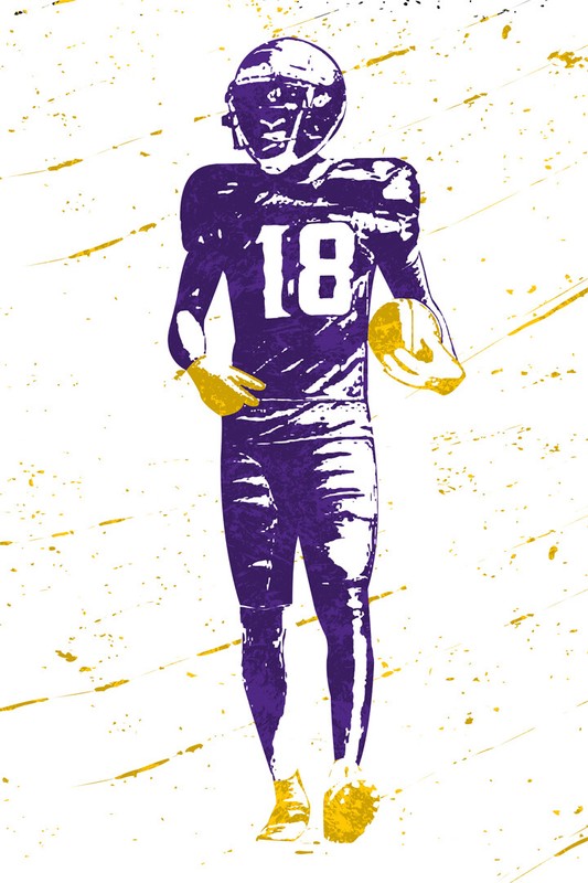 Football Justin Jefferson Jets #18 Minnesota Vikings Wall Poster – POSTER 20×30