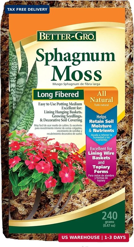 Sphagnum Moss – 100% Natural, Long-Fiber Moss for Orchids, Ferns, and Hostas,…