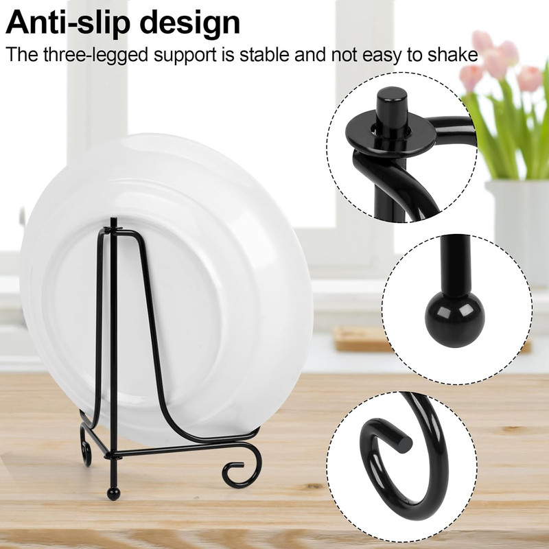6 Pack Plate Stands for Display (4 Inch, 6 Inch, 8 Inch), Plate Holder 3 Size Pi gallery