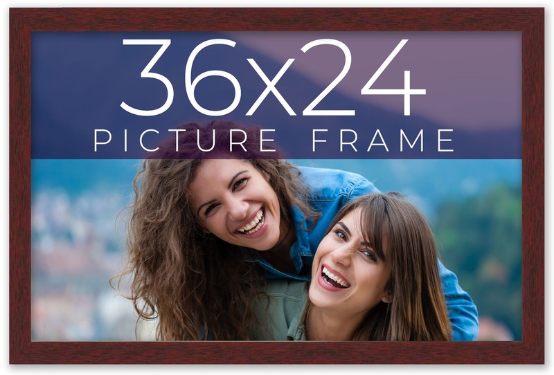 36×24 Frame Brown Solid Wood Picture Frame Width 0.75 Inches | Interior Frame De