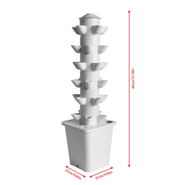 30-Site Hydroponic Tower System – Vertical Garden Planter White Indoor Outdoor w gallery