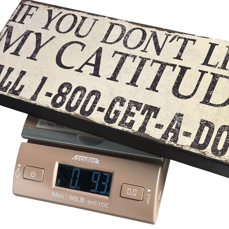 Catitude Funny Wood Box Sign Rustic Cat Lover Wall Decor 1-800-GET-A-DOG 11x5” gallery