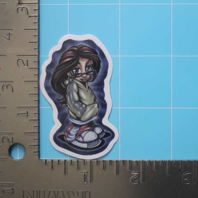 Lowrider Sticker (MEXICANA CHOLA GIRL) Chicana Vato Gangster, Gloss PVC Decal