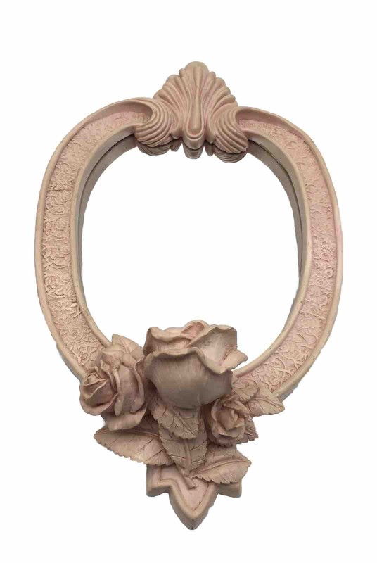 Vintage Pink Wall Hanging Accent Mirror With Candle Holder Roses Cottagecore