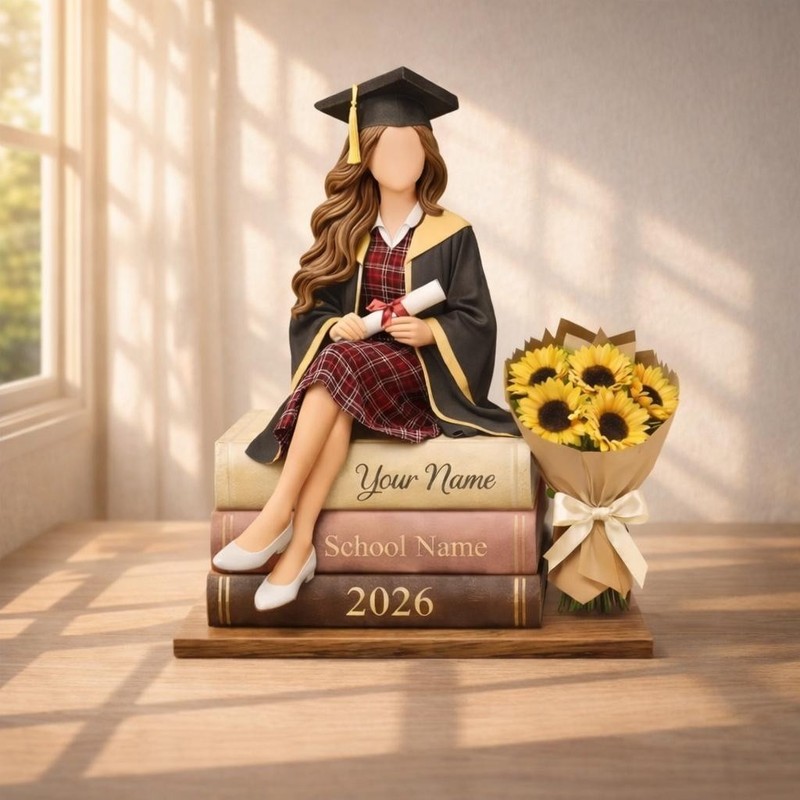Personalized Graduation Wooden Block, Custom Name Grad Gift Class of 2026