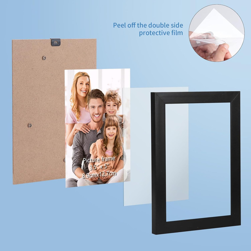 WIFTREY 18 Pack 3.5X5 Picture Frame Black, 3.5 X 5 Photo Frames Bulk for Wall Ha gallery