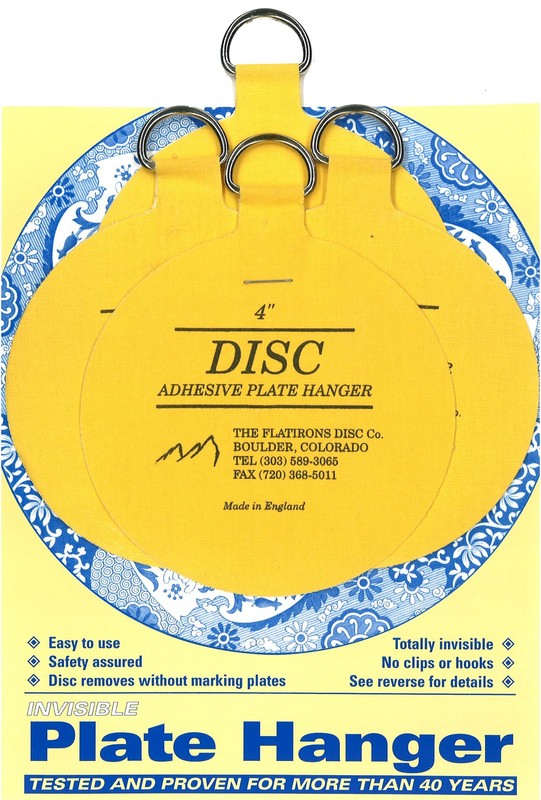 Invisible English Adhesive Large Plate Hanger Set (4-4 Inch Hangers)