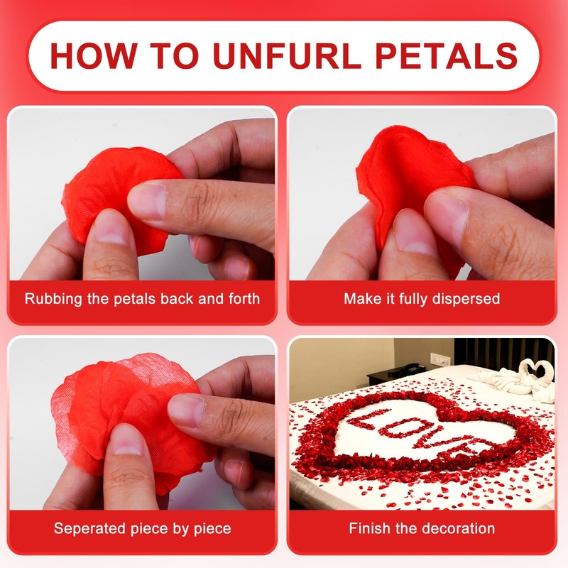 1200 PCS Artificial Silk Rose Petals Decoration for Romantic Night, Wedding, ... gallery