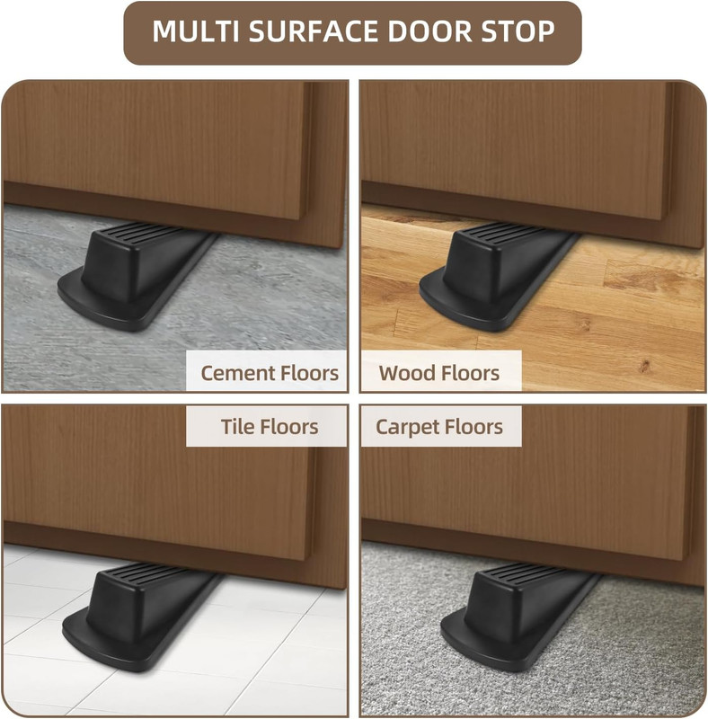 2pcs Door Stoppers for Bottom of Door on Floor,Premium Rubber Door Stopper Wedge gallery