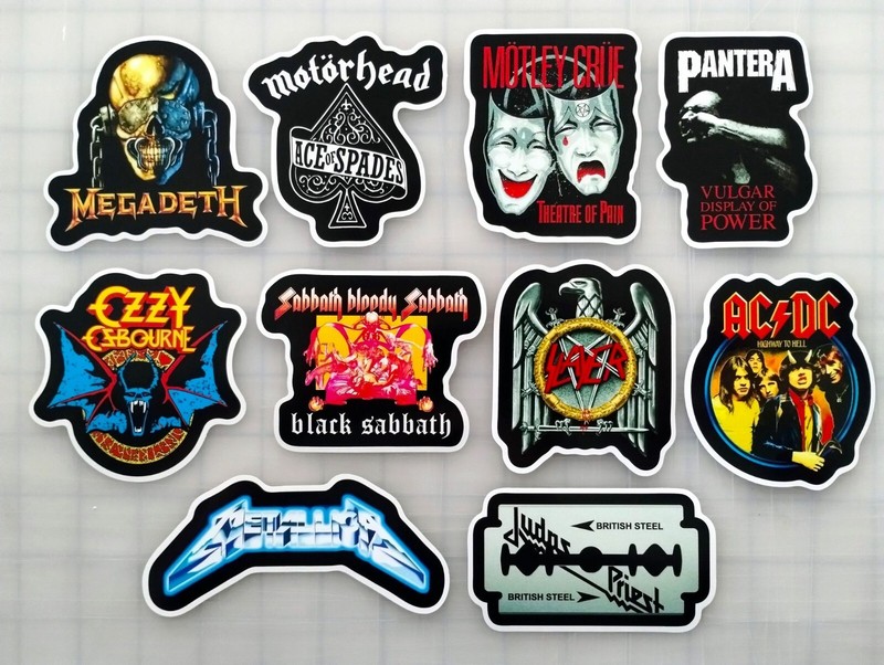 Metal / Hard Rock Vinyl Sticker Lot (10 Stickers) SET 4 Mega Motor Judas Death