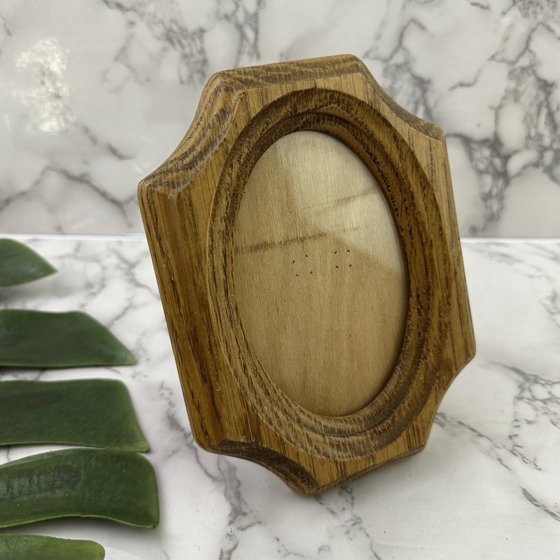 Vintage 90s Oak Wood Picture Frame Small Light Brown Rustic Cottage Country