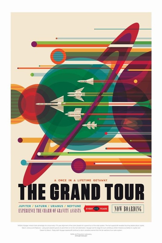 The Grand Tour NASA Space Retro Travel Vintage JPL Planets Exploration Science F