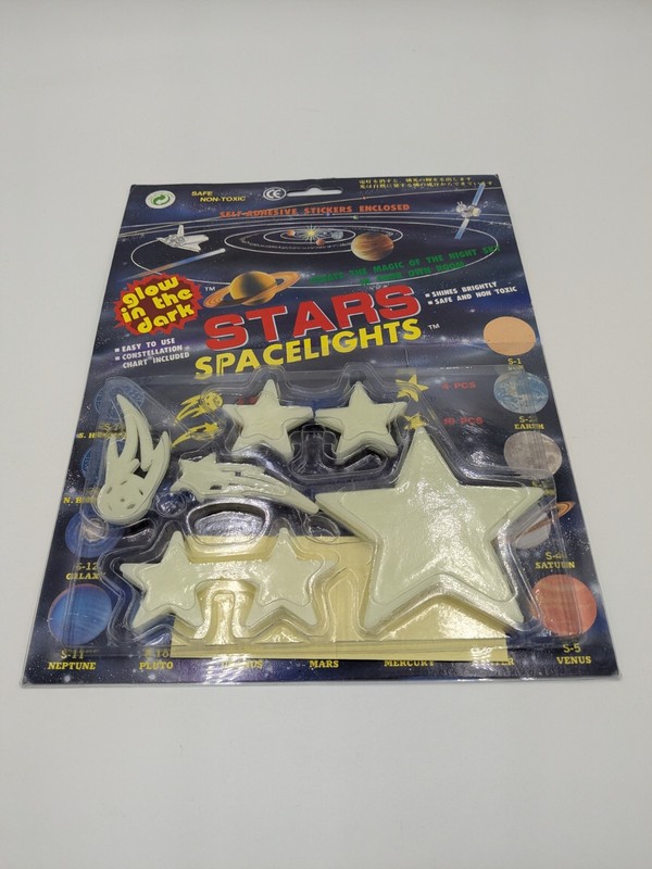 Stars Spacelights Glow In The Dark set! “Star Glow Night Sky”, 1994 Vintage NIP!