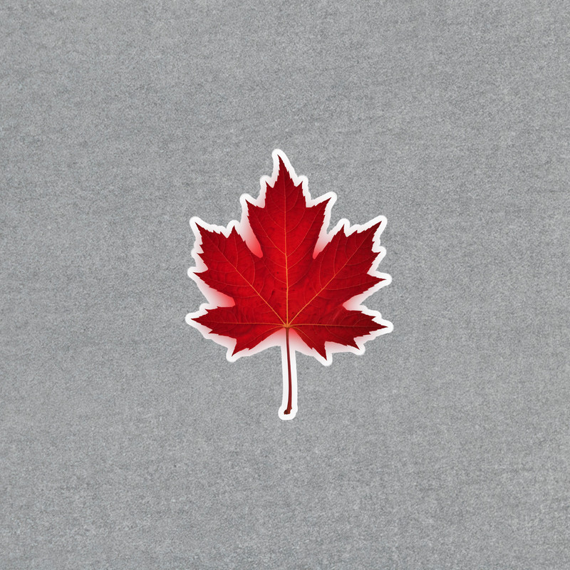 Vibrant Red Maple Leaf Sticker – Autumn Fall Decor – Seasonal Nature Art Decal #