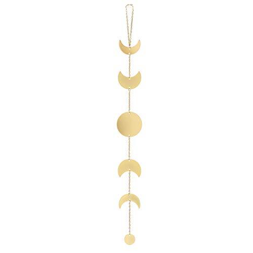 Mkono Moon Phase Wall Hanging Metal Boho Home Decor Vertical Chic Moon Gold