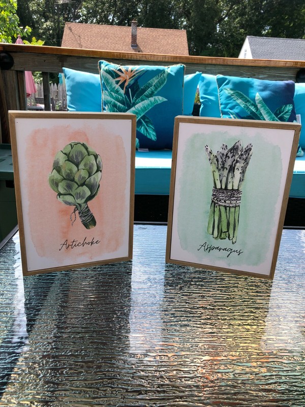 NEW-Hobby Lobby Artichoke & Asparagus Kitchen- Table/Wall Art Decor 7.125"x9.87" gallery