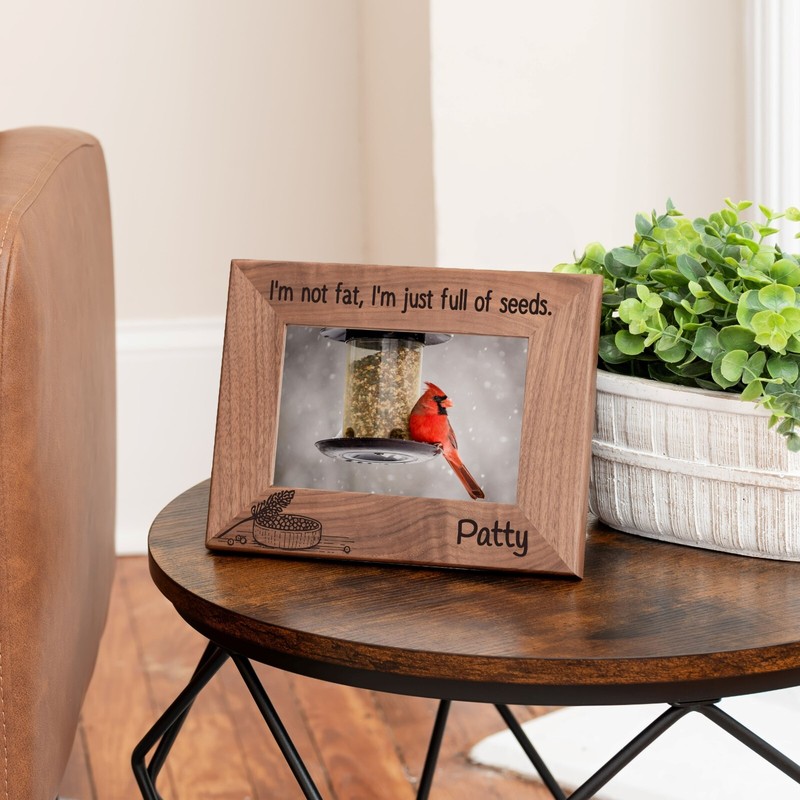 Personalized Bird Picture Frame, Genuine Walnut Photo Frame 4×6, Bird Gifts