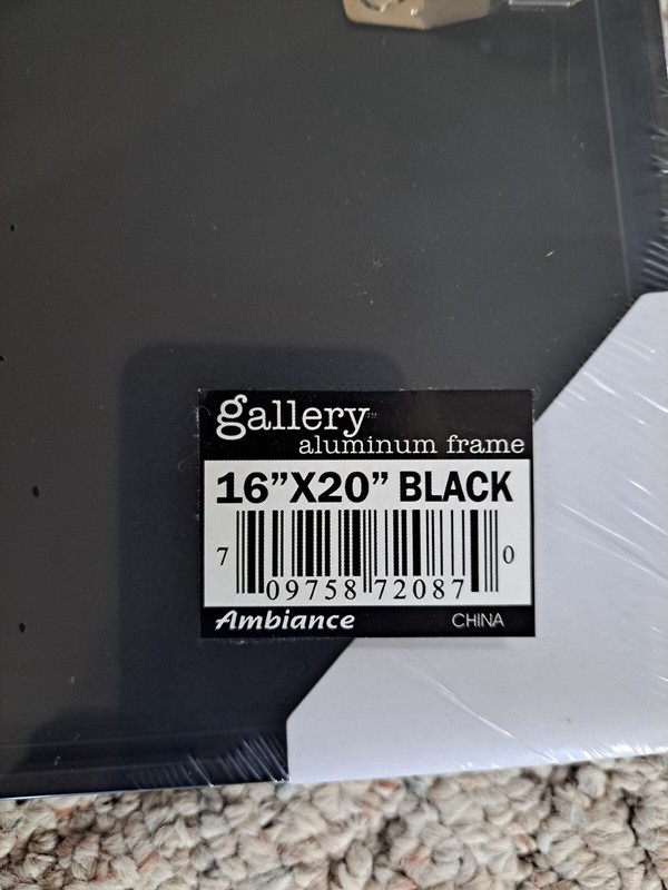 GALLERY 16X20 AMBIANCE ALUMINUM BLACK PICTURE FRAME ACRYLIC GLASS-CLIPS-BACKER gallery