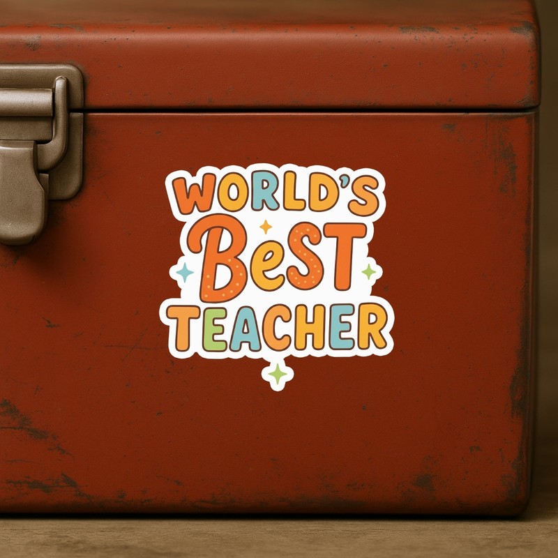 4Pcs World’s Best Teacher Stickers – Cute Teacher Appreciation Vinyl Decals gallery