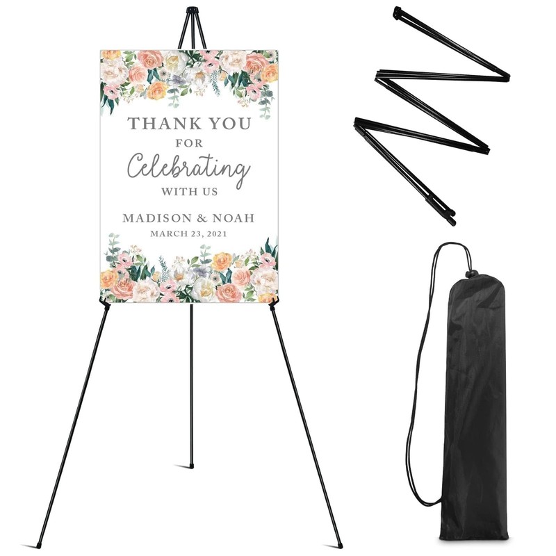 Easel Stand for Sign,63” Instant Lightweight Portable Ground Easel for Weddi…