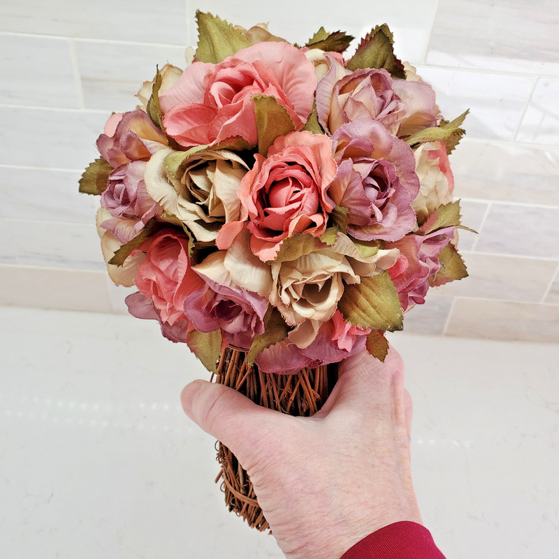 Rose Topiary Willow Base Table Tap Display Wedding Bouquet Vase Insert VINTAGE gallery