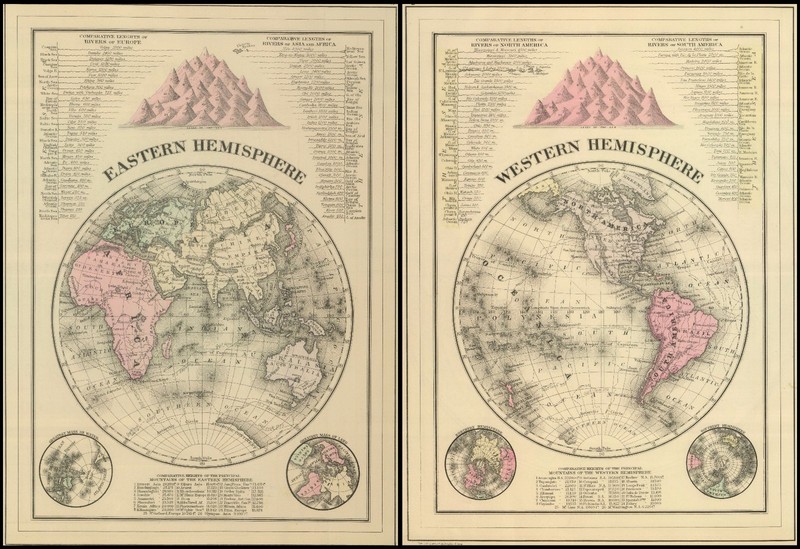 poster map world old drawing west east art print vintage for glass frame 36″x24″