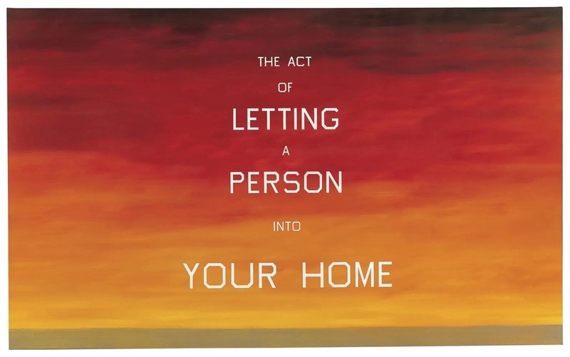 Ed Ruscha : The Act of Letting a Person into Your Home : Archival Art Print